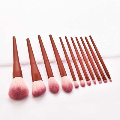 China Angular Blush Original Women Vegan Hair Makeup Brush Set Fluffy Soft Touch Feeling Pink Blusher Makeup Brush Set for sale