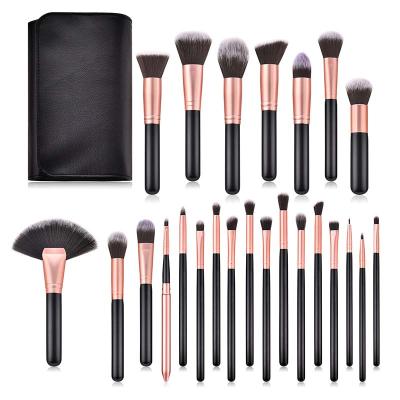 China Angular Blush Makeup Brushes 2019 Professional Luxury Black Kabuki 24 Pcs Designer Makeup Set Brushes for sale