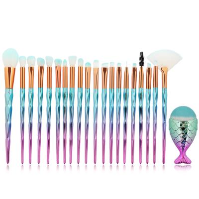 China Angular Blush 21PCS Diamond Handle Eye Part Rainbow Rhinestone Glitter Makeup Cosmetic Brush Set for sale