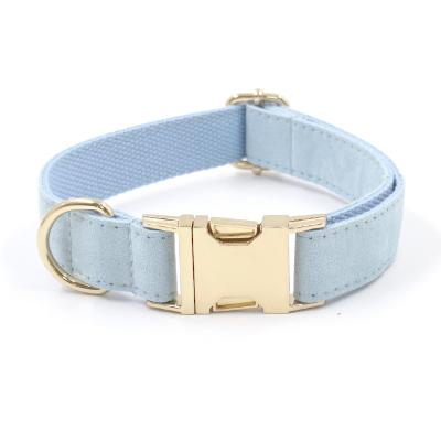 China Personalized Hot Selling Independent Station Light Blue Gold Button Enrolling Dog Do Not Dog Collar for sale