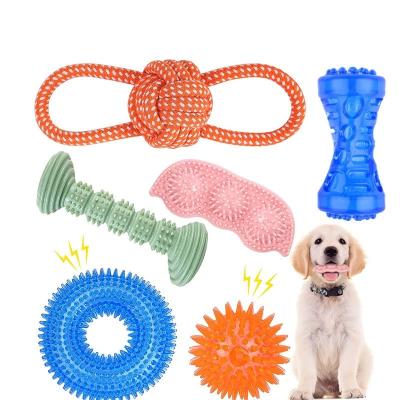 China Factory direct sale viable pet toy set 6 pieces of voice cleaning dog toy set for sale