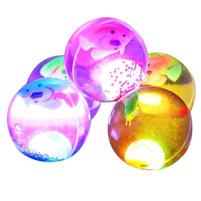 China Viable Hot Selling LED Hairtail Toy Ball Instant Crystal Elastic Chew Ball Rubber Ball for sale