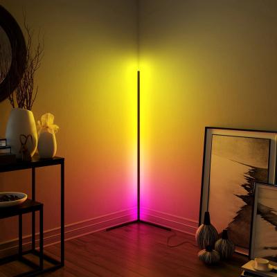 China USA Hot Sale Modern Home Hotel Bedroom Decoration RGB Colorful Remote Control Modern Corner Floor Lamp for sale