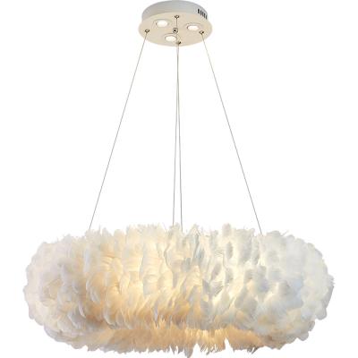 China Modern Warm Nordic Romantic Creative Feather Chandelier Creative Ins Girl Princess Girl Room Master Bedroom Pendant Lights for sale