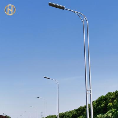 China FT-2017 Square Double Arm Solar Road Lighting Steel Poles for sale