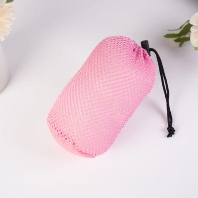 China Wholesale High Quality Pink Polyester Mesh Bag Suction Pocket Polyester Mesh Bag for sale