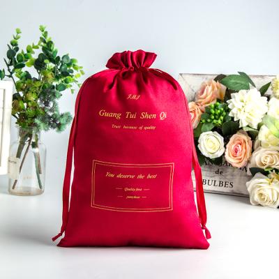 China Wholesale Customized Soft Satin Drawstring Hair Silk Bag Suction Pouch Gift Satin Pouches Manufacturer for sale