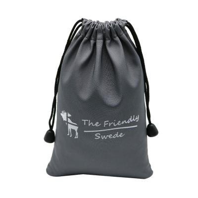 China Custom Leather Suction Pouch Logo Printed Pu Small Drawstring Pouch for sale