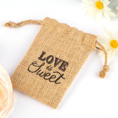 China Wholesale Natural Hessian Sack Hemp Gift Pouch Drawstring Bags Hessian Jute Sack for sale