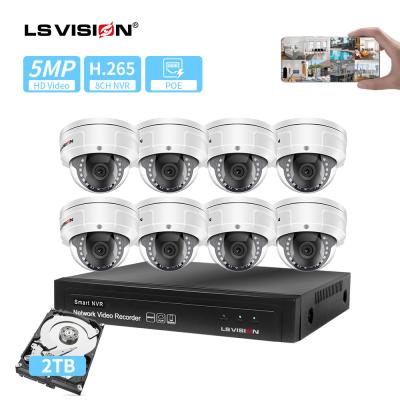 China Waterproof / Waterproof LS VISION H.265 Fixed Lens 8 Channel Security Cameras P2P Wifi NVR Kit for sale