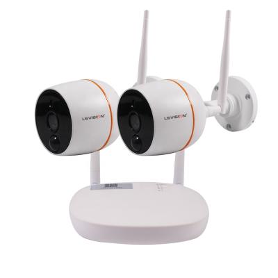 China Waterproof / Waterproof IP Camera VISION H.265 2CH WIFI LS Mini NVR Kit with 2PCS 1080P Wireless IP Camera Support PIR Motion Detection 128GB TF Card for sale