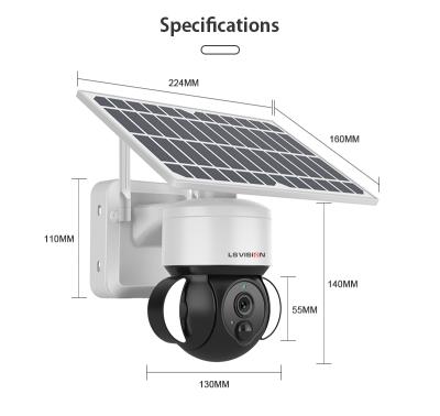 China NIGHT VISION LS VISION low power 5W camera IP66 private model wifi 4g solar waterproof camera for sale