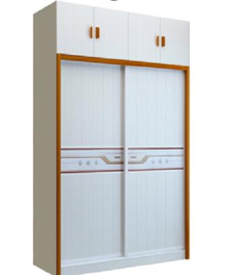 China Simple Two Three Wardrobe Apartment Storage Door Panel Door Clothes Storage Combination And Press Cabinet Wardrobe for sale