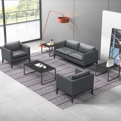 China Modern simple modern portability office leather sofa Nordic business reception leisure office sofa tea table combination three people for sale