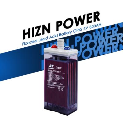 China Flooded Battery 2V OpzS Solar Battery HUIZHONG OpzS 2V 600AH Tubular Plates Lead Acid Battery for sale