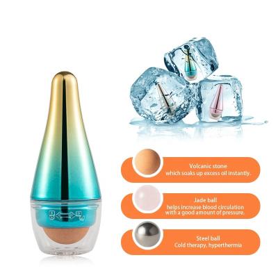 China 2022 Hot Sale Eco-friendly Eliter Amazon 3 In 1 Replaceable Portable Volcanic Oil Roller Ice Roller Absorbing Globe Jade Roller And Massager for sale