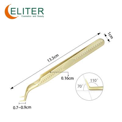 China Different Hot Wholesale Lash Extensible Stainless Steel Eyelash Tweezers Classic 0.03 ELITER Amazon Eyelash Extens Tweezers Tool for sale