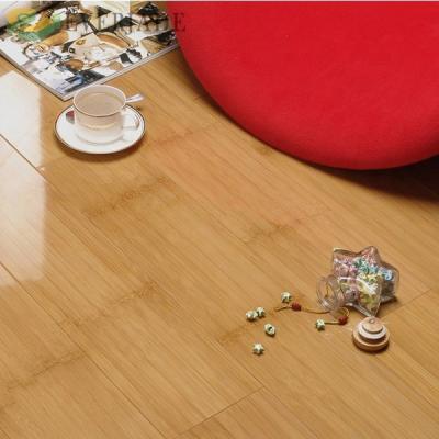 China Hotel Solid Stranded Bamboo Modern Indoor Embossed Laminate Horizontal Natural Strand Woven Click Bamboo Floor for sale