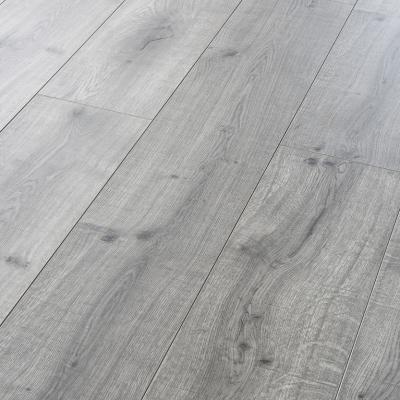 China 8mm Wood Grain Effect Waterproof Laminate Plank Flooring with U-groove Bevel Pattern for sale