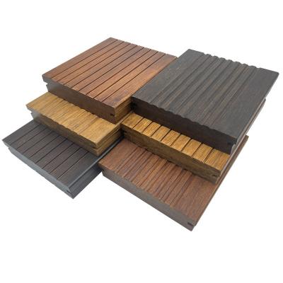 China Projects Solid Wood Grain Fireproof Moso Bamboo Decking Boards for sale