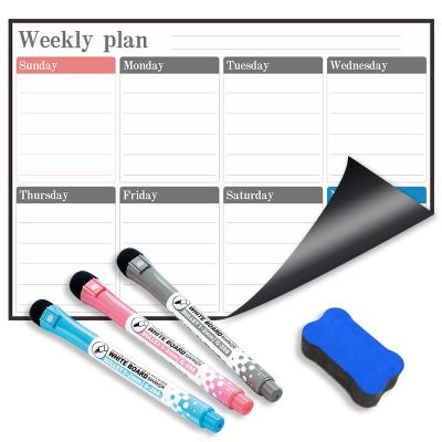 China Custom Soft Magnetic Dry Erase Kids Painting Writing Weekly Planner Whiteboard Home Plans Housework Schedules for sale