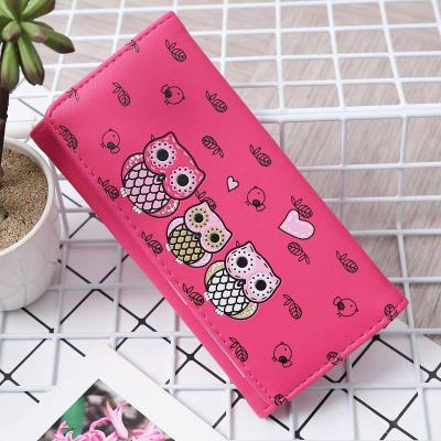 China No Long PU Cartoon Leather Ladies Vintage Cute Printing Waterproof Card Holder Multiple Color Wallet for sale