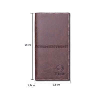 China None Waterproof Long PU Unisex Leather Wallets Polyester Inside Office Style Coin Purse for sale