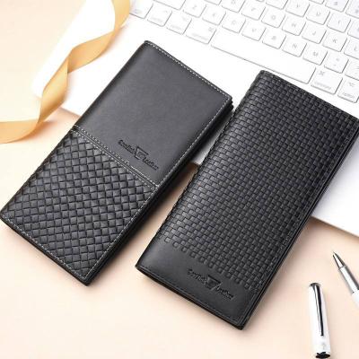 China PU Leather Wallet Custom Logo Thin Solid Open Long Pattern For Men Business Style Coin Luxury Waterproof Wallet for sale