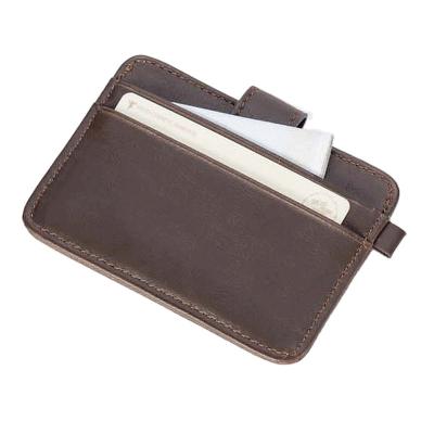 China PU Leather Coin Purse Brown Slim Open Custom Card Holder Vintage Wallet for sale