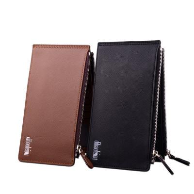 China Business Open Style Black Slim Card Holders PU Leather Multi Pockets Coin Wallets for sale