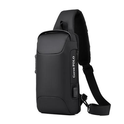 China PU Leather PU Leather Small Long Waterproof Sports Bag With USB Zipper Shoulder Cycling Bag for sale