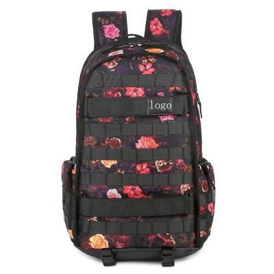 China Waterproof Flower Printing Fashion Tactical Army Military Backpack Increasing Soft Handle Oxford Waterproof Travel Rucksack for sale