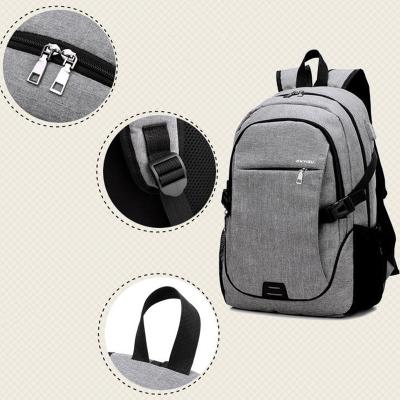 China With USB Large Nylon Gray Rugged Shockproof Laptop Backpack With Left Charging USB Computer Waterproof Bag for sale