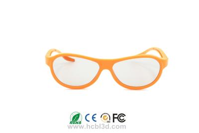 China Disposable passive 3D glasses with orange ABS frame for adult & child for sale