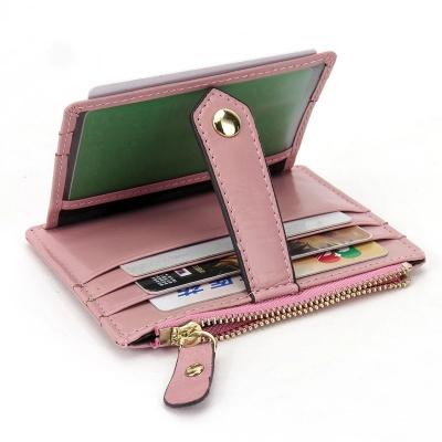 China None Women Leather Wallet Card Holders Men Mini Wallets Zipper Card Money Holders Vintage Thin Short Wallet Female Slim Purse Small for sale