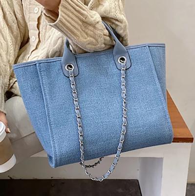 China PORTABLE Women'sTote Designer Women'sTote Bag Chain Messenger Bags Canvas Leisure Handbags Canvas Tote Bags For Women for sale