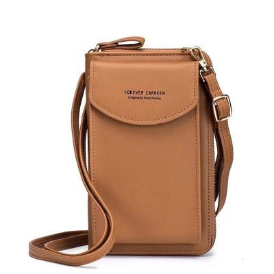 China 2022 Women's Portable Mini Leather Bags Straps Mobile Phone Wallet Large Card Holders Wallet Purse Money Pockets Girls Small Bags for sale