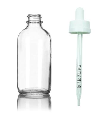 China Hot Sale 4oz 120ml Clear Pharmaceutical Boston Round Glass Bottle With Caps for sale