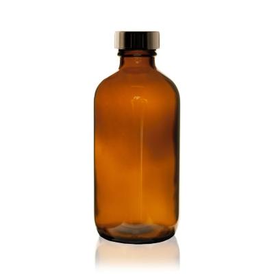 China 8oz Boston Round Glass Pharmaceutical Amber Bottle for sale