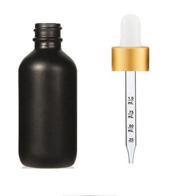 China Boston Cosmetic Hot Sale 1oz 30ml Black Round Glass Perfume Bottle With Printed Eye Metal Gold Silver Dropper Cap Sprayer Pump for sale