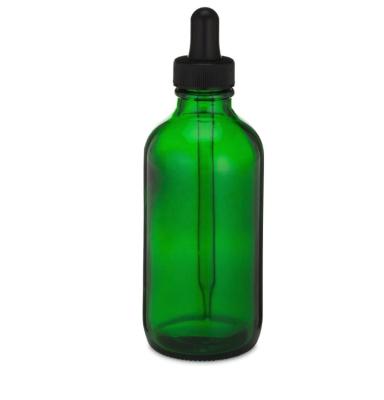 China 4oz Green Boston Round Glass Pharmaceutical Bottle for sale