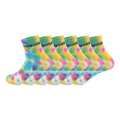 China Suppliers Unisex Adult Unisex Custom Size High Tie Dye Tube Tie Dye Crew Socks for sale