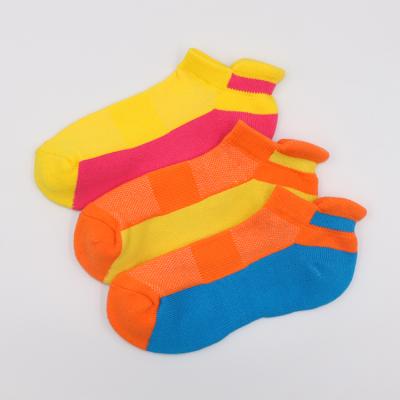 China Breathable Selling Custom Brands Mens Sports Compression Short Sweat Yellow Orange Striped Invisible Socks For Skiing for sale