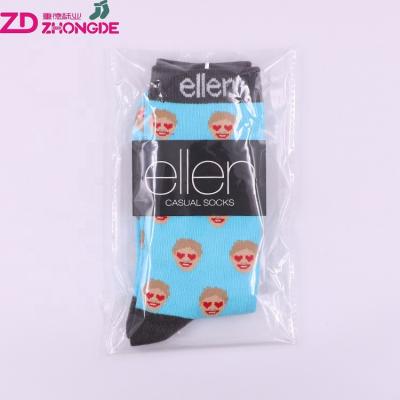 China QUICK DRY Cute Printing OEM Packing Custom Your Own Branded Colorful Women Dress Cotton Socks Factory Price for sale