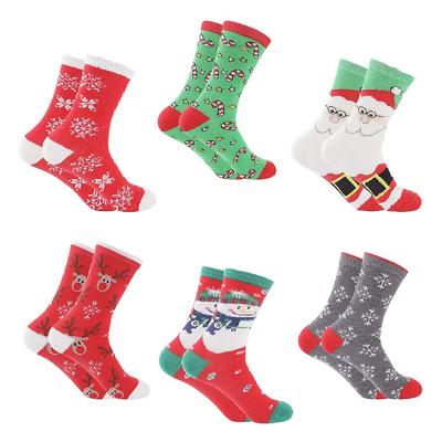 China Antibacterial On Sale Custom Funky White Black Christmas Santa Claus Crazy Socks With Letters For Mens Womens Gifts for sale