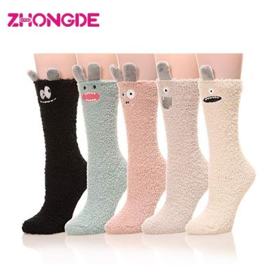 China Antibacterial Knit Warm Casual Women Fuzzy Woolen Crew Winter Comfortable Socks for sale