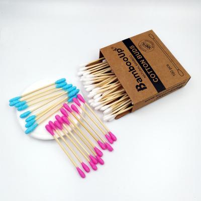 China 100% Eco-friendly Natural Bamboo Ear Buds 100% Biodegradable Bamboo Cleaning Cotton Buds for sale