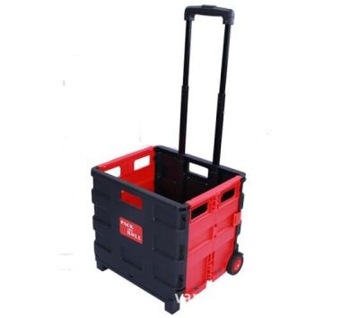 China Fashionable Plastic Folding Cart 35L Carro Plegable Portable Pet Folding Shopping Trolley For Marketing With Wheels for sale