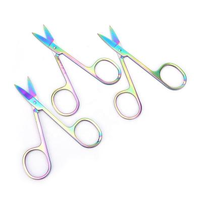 China Surgical grade stainless steel that prevents rust and staining. Stainless Steel Eyebrow And Highlights Scissors Wholesale Portable Colored Salon Scissors for sale