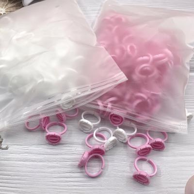 China Professional Eyelash Extension Tools Private Label Wick Adhesive Glue Rings Eyelash Extensions Finger Hand Beauty Tools for sale